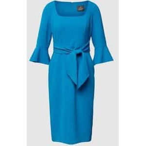 Knielange cocktailjurk met strikdetail