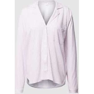 Bordeaux Gestreepte Pyjama - Knoopsluiting - 1 Zak - Lange Mouwen