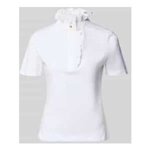 T-shirt met opstaande kraag en ruches