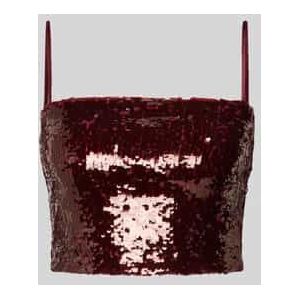 Slim fit korte top met pailletten