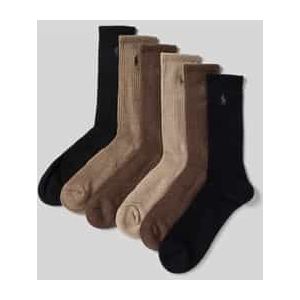 POLO RALPH LAUREN - Set van 6 Paar Sokken - Kastanje - Katoen