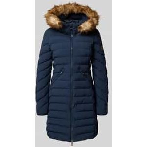 Regular fit gewatteerde lange jas met imitatiebont, model 'Fuji'