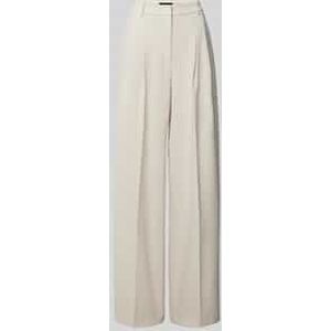Wide leg stoffen broek met bandplooien, model 'ANNY'