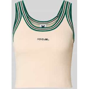 Korte slim fit tanktop met kasjmier