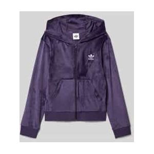 adidas - VELOUR Z HOODIE - Hoodie - Aurora Plum/White - Slim Fit