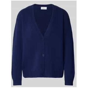Regular fit cardigan van zuivere wol in gebreide look