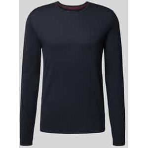 Regular fit pullover van puur katoen in gebreide look