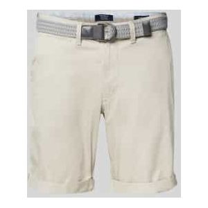 Slim fit bermuda met riem