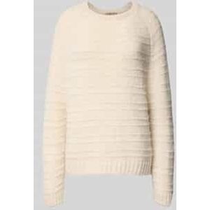 Gebreide pullover met structuurmotief en ronde hals