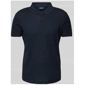 Joop! - Polo Shirt - Donkerblauw - Katoen - Gestructureerd Patroon