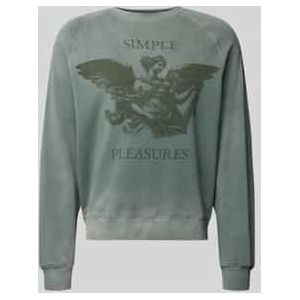 Sweatshirt met motiefprint en ronde hals