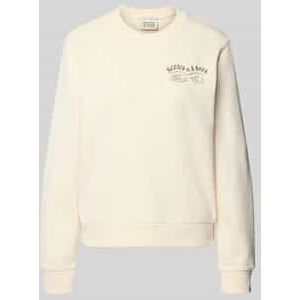 Sweatshirt met labelprint en ronde hals