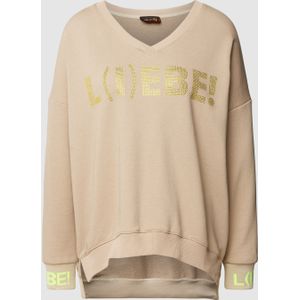 Sweatshirt met siersteentjes, model 'L(I)EBE'