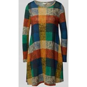 Mini-jurk met geribde ronde hals