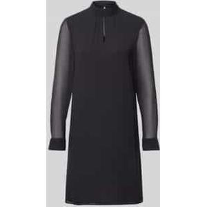 Regular fit chiffon jurk met opstaande kraag