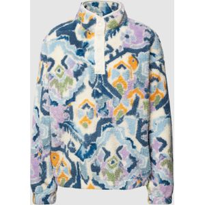 Pullover van teddybont met korte knoopsluiting