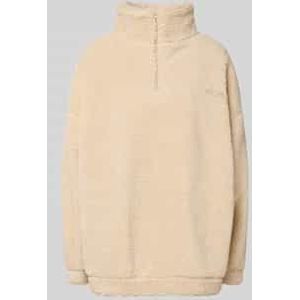 Oversized fleecepullover met ritssluiting