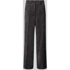 Wide fit corduroy broek met persplooien, model 'Amelie'