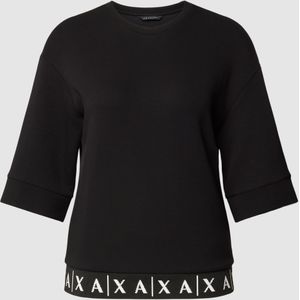 Sweatshirt van viscosemix met elastische logozoom