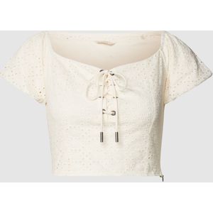 Blouse met broderie anglaise