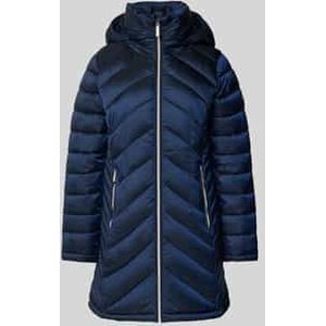 Gewatteerde lange jas met opstaande kraag, model 'Longline'