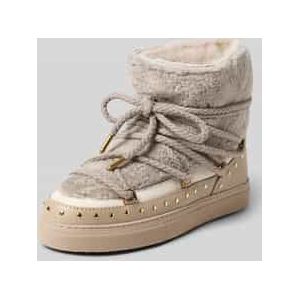 Snowboots van leer met teddybont, model 'CURLY ROCK'