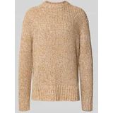 Relaxed fit wollen pullover met extra brede schouders, model 'CHICAGO'