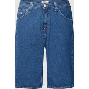 Korte baggy fit jeans met labeldetail
