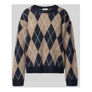 Gebreide pullover met ronde hals, model 'Grsargyle'