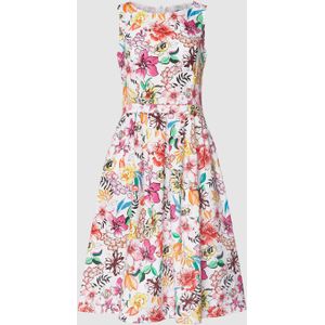 Midi-jurk met all-over bloemenmotief en taillepas