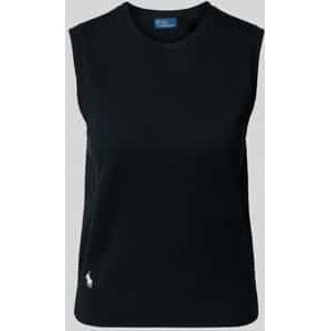 Spencer met logostitching en ronde hals