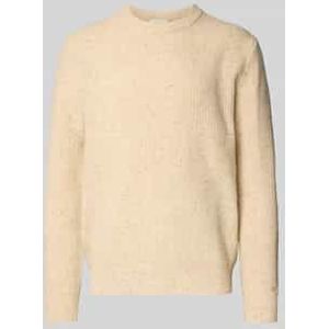Gebreide pullover van lanawolmix met ronde hals
