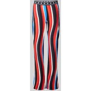 Straight fit stoffen broek met elastische band