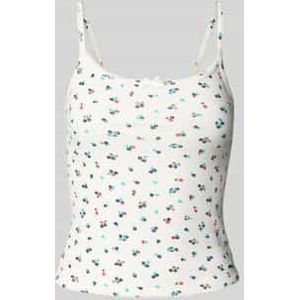 Slim fit top met bandjes van katoenmix