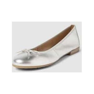 Leren ballerina's in metallic