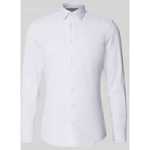 Slim fit zakelijk overhemd van twill
