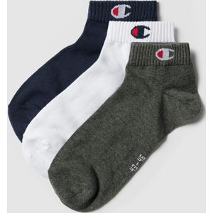 Sokken met labeldetail in een set van 3 paar, model 'Quarter Sock'