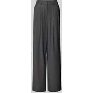 Wide leg stoffen broek met bandplooien, model 'Draco'