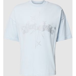T-shirt met label met strass-steentjes, model 'Stargaze Rhinestone'