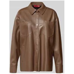 Regular fit jack in leerlook met borstzakken, model 'FURIO'