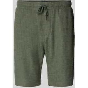 Korte regular fit broek met structuurmotief