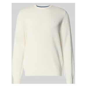 Regular fit gebreide pullover van een mix van katoen en wol