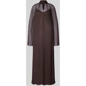 Maxi-jurk van viscose met opstaande kraag, model 'ESTHER'