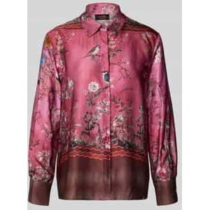 Regular fit overhemdblouse met manchetten, model 'Cherry Blossom'