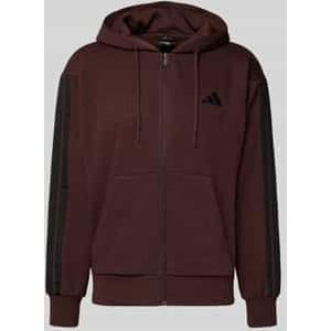 adidas - 3S FL FZ HD - Sweatshirt - Shadow Brown/Black - Ritssluiting