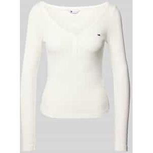 Tommy Jeans - Damesshirt - Lange Mouwen - All-over Motief - Katoenmix