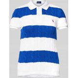 Slim fit poloshirt in gebreide look