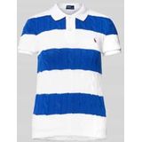 Slim fit poloshirt in gebreide look