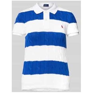 Slim fit poloshirt in gebreide look