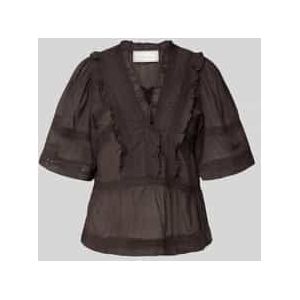 Regular fit blouse met V-hals, model 'Evienne'